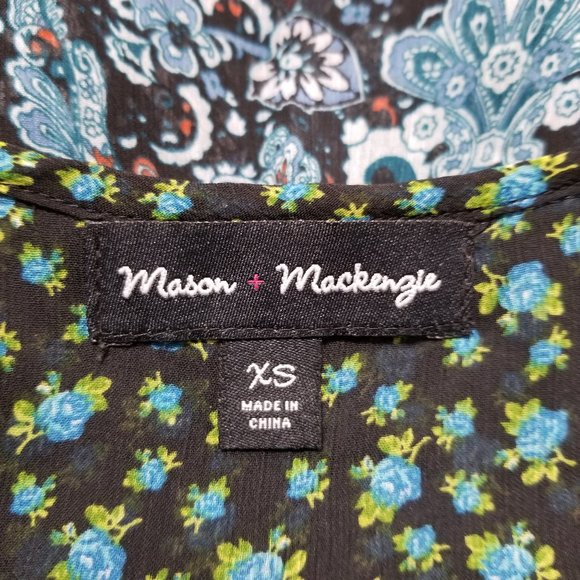 Mason & Mackenzie top XS geometric floral paisley mandala semi sheer boho hippie - Picture 10 of 11